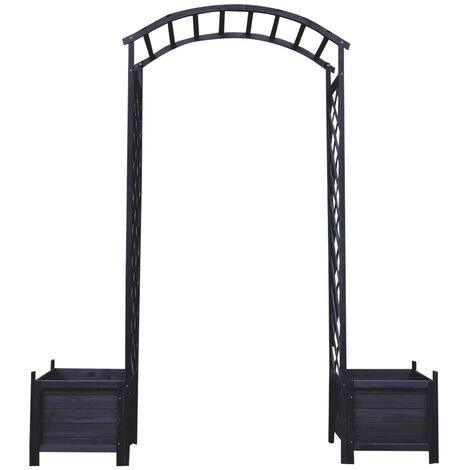 Melko Rosenbogen mit Blumenkästen Rankhilfe Torbogen Spalier Rankgitter Pergola 