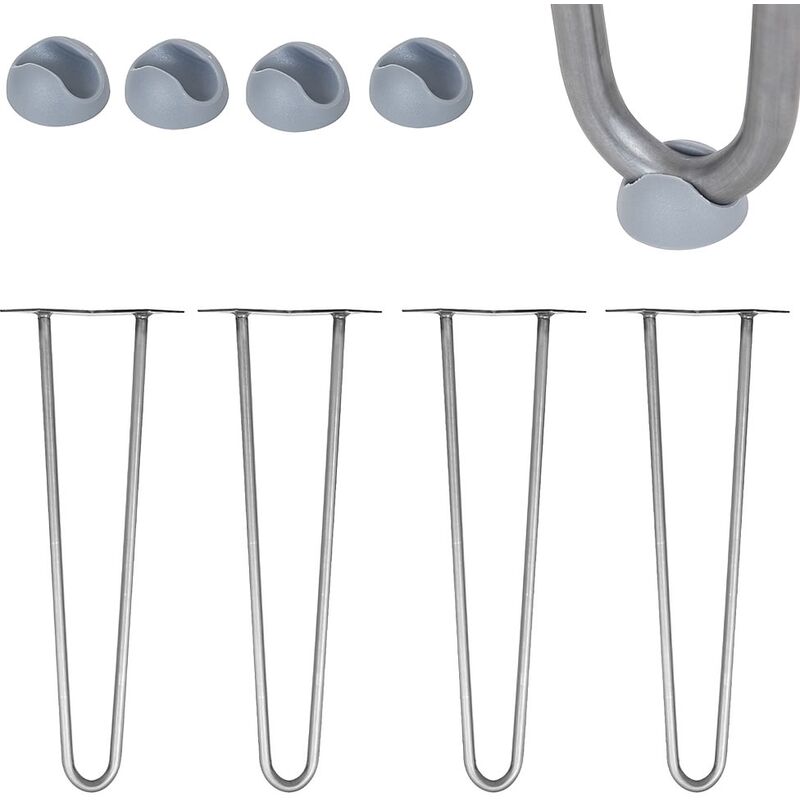 Image of 4 pezzi telaio del tavolo 36CM Hairpin Leg in acciaio per pattini da tavolo in acciaio per pattini da banco piede base - Melko