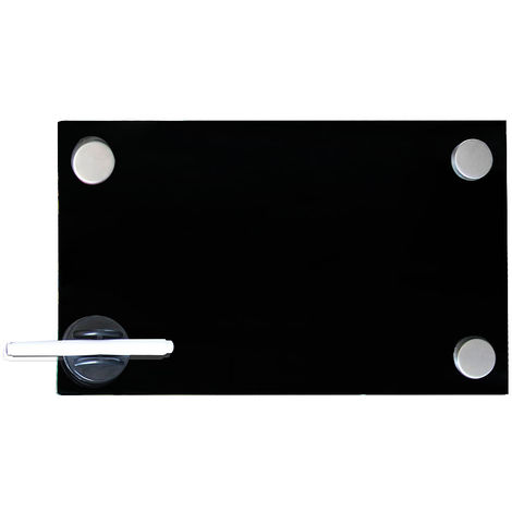 Melko Tableau magnétique en verre Melko, tableau blanc, tableau en verre, tableau magnétique, tableau d'affichage, 30 x 50 x 0,4 cm, noir