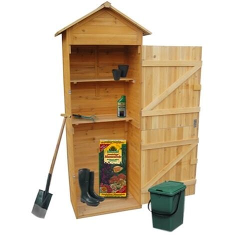 Melko XXL cabane de jardin cabane à outils cabane de jardin à toit pointu, en bois, 79 x 49 x 190 cm, cabane à outils cabane de jardin