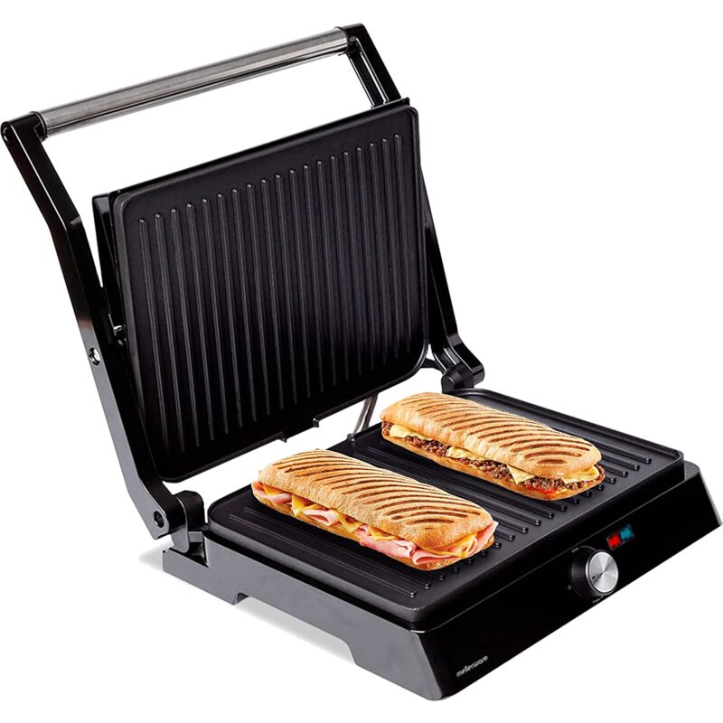 

Grill eléctrico 2200 W Placas antiadherentes. Obertura 180 grados. - Mellerware