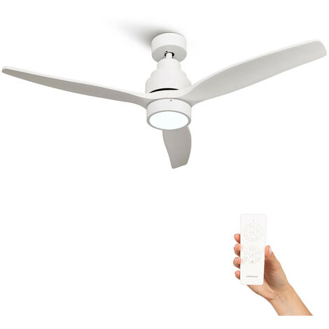 Mellerware - Ventilador de Techo con Mando a Distancia Brizy Bright | 45 W | 6 Velocidades | Ultra silencioso | 3 Aspas 132 de Diámetro | Función Verano-Invierno | Temporizador | LED