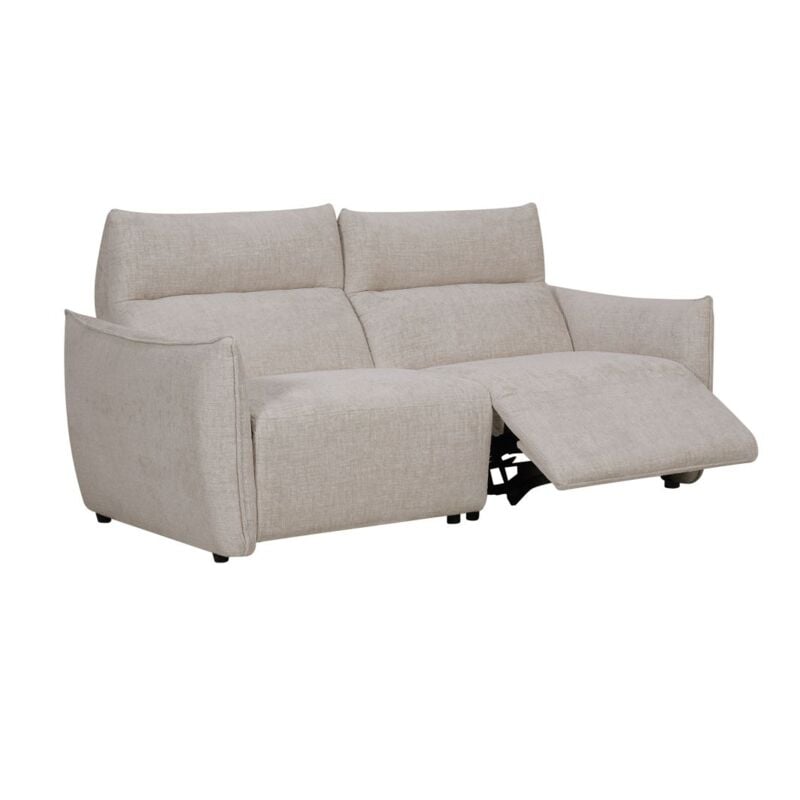 Loungitude - Canapé de relaxation électrique 3 places melly en tissu - Beige