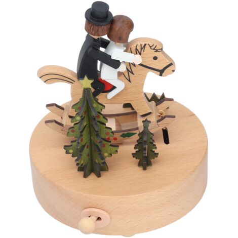 Melodische Spieluhr aus Holz – Romantisches Valentinstagsgeschenk – Dekoration mit galoppierendem Pferd