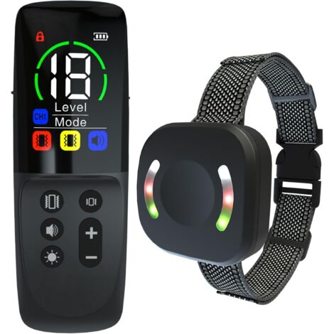 Meloive Collar de Adiestramiento para Perros,Collar Recargable con Rango de Control Manual 800 Metros,4 Modos de Adiestramiento Efectivos Luz LED/Sonido/Vibración/Fuerte Vibración