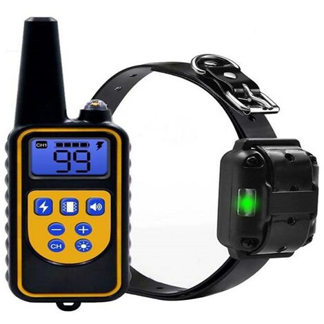 Meloive Collier de Dressage pour Chiens Rechargeable et IP67 Étanche avec Distance de 800m avec 99 Niveaux de Mode Vibration, Choc Electrique, Sonore.