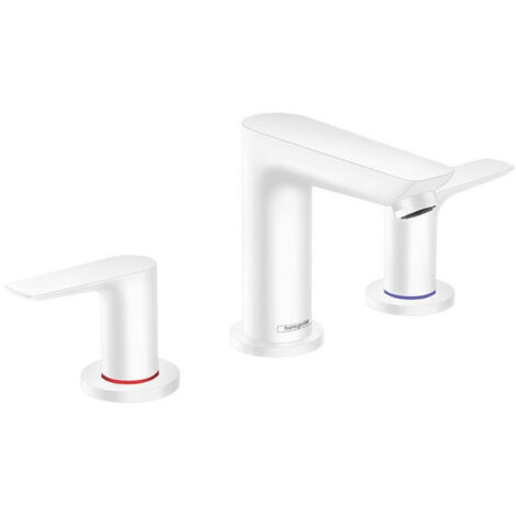 Mélongeur de lavabo 150, 3 trou s,avec tirette et vidage blanc mat