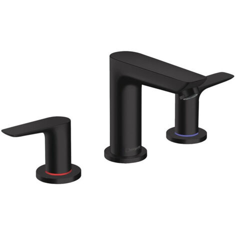 Mélongeur de lavabo 150, 3 trou s,avec tirette et vidage noir mat