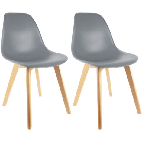 MELYA - Lot de 2 Chaises Scandinaves Grises