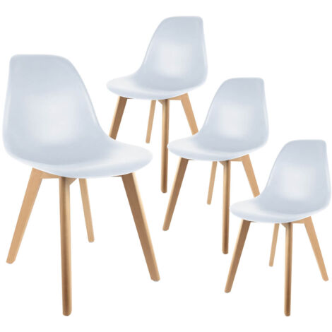 Lot de 4 chaises scandinaves blanches - Helsinki