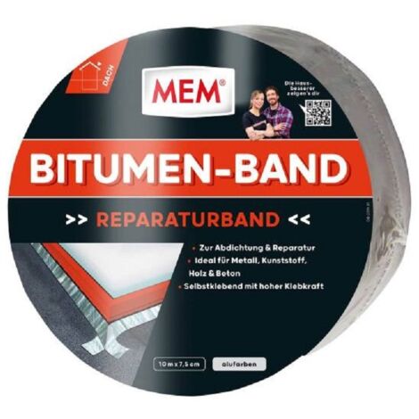 MEM Bitumen-Band 10,0 m x 7,5 cm Alufarben Dichtungsband aluverstärkt