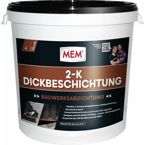 MEM Bitumen Dickbeschichtung 2-K 30 kg Grundierung & Imprägnierung