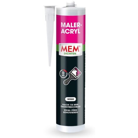 MEM Maler-Acryl weiß 300 ml Acryl Dichtmasse Abdichten Maleracryl Fugen Dicht