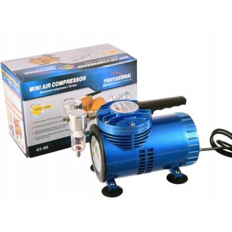 Membran-Airbrush-Kompressor, leise, ölfrei, Filter, Manometer