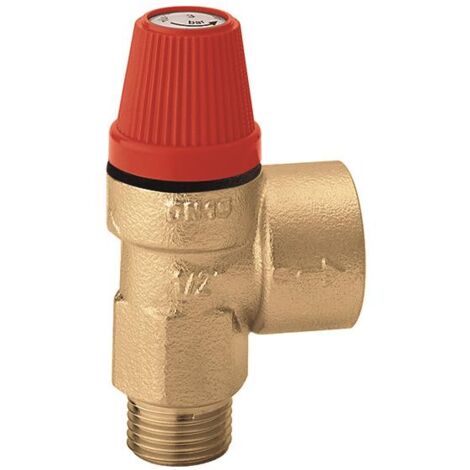 Membran-Sicherheitsventile 1/2", für Heizung, AG 1/2" x  IG 3/4" 3 bar