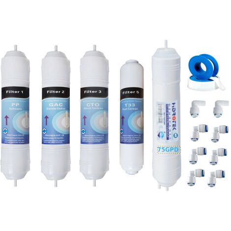 DEPURAGUA Membrane 75 GPD en ligne + 4 filtres en osmose inverse N02TLUX