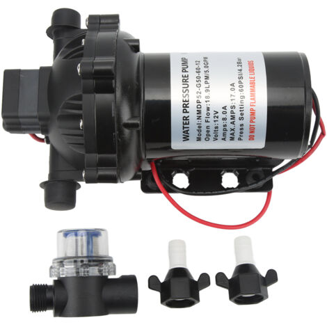 Membranpumpe, Kunststoff-Druckwasserpumpe mit Membran, Hochleistungspumpe 18,9 l/min (5,0 gpm) für Boote und Wohnmobile.