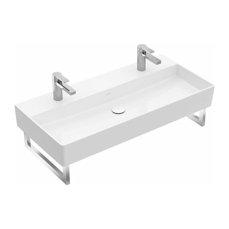 

Villeroy&boch - Memento 2.0, Lavabos de pared, 1000 x 470 mm, Rectangular, para dos grifos de 1 orificio, orificios para grifería perforados, sin