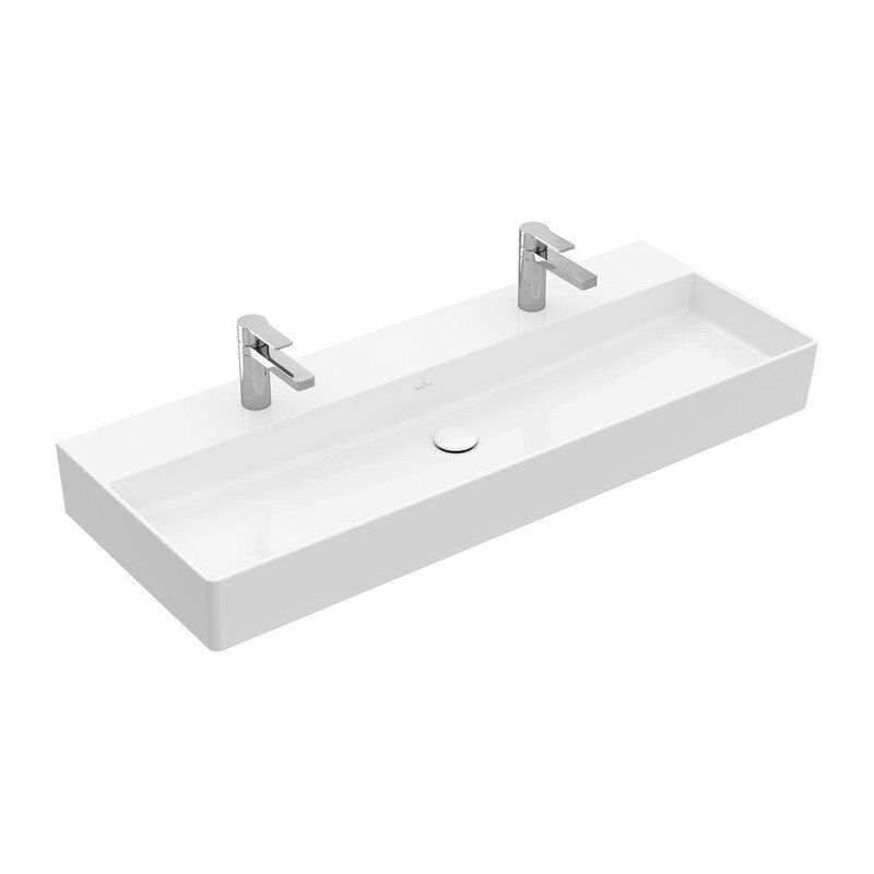 

Villeroy&boch - Memento 2.0, Lavabos de pared, 1200 x 470 mm, Rectangular, modelo de suelo, para dos grifos de 1 orificio, orificios para grifería
