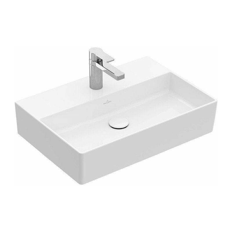 

Villeroy&boch - Memento 2.0, Lavabos de pared, 600 x 420 mm, Rectangular, modelo de suelo, para grifería de 3 orificios, orificio central para