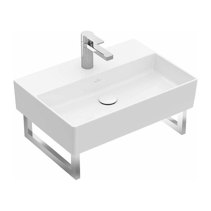 

Villeroy&boch - Memento 2.0, Lavabos de pared, 600 x 420 mm, Rectangular, para grifería de 3 orificios, orificio central perforado, sin rebosadero,