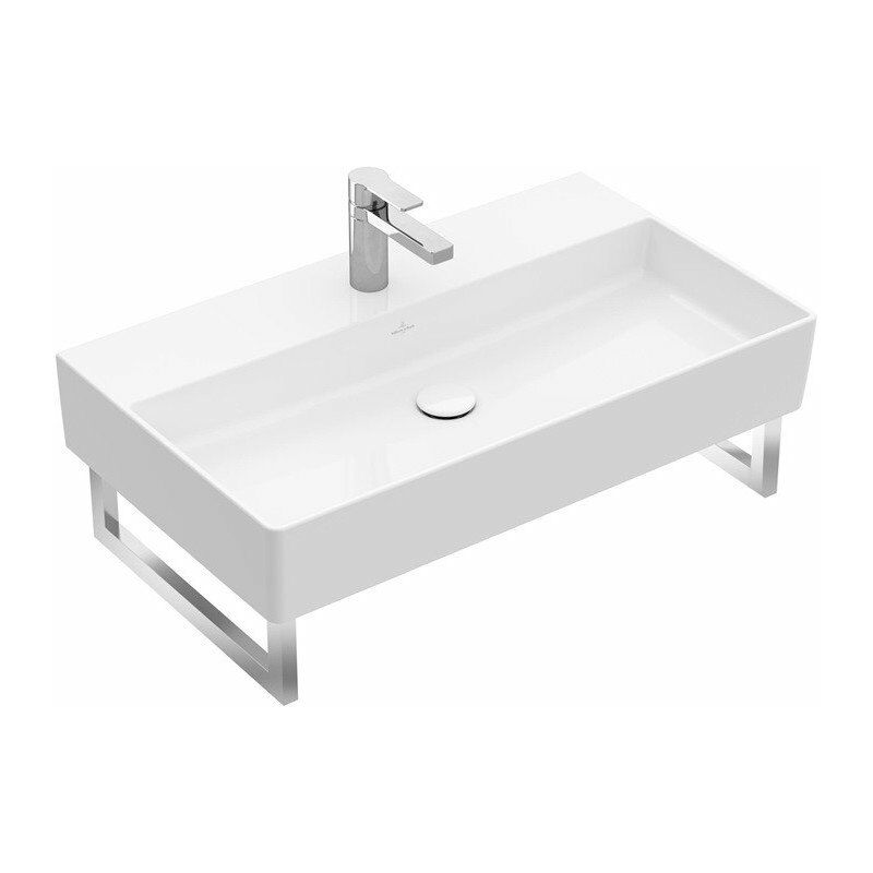 

Villeroy&boch - Memento 2.0, Lavabos de pared, 800 x 470 mm, Rectangular, para grifería de 3 orificios, orificio central para grifería perforado, sin