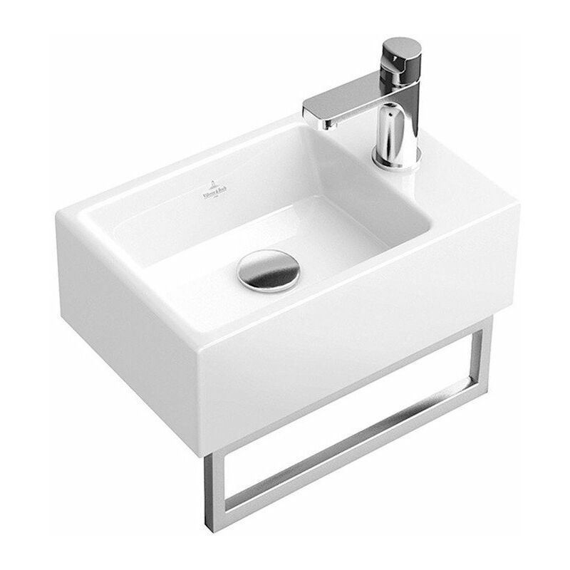 

Villeroy&boch - Memento, Lavamanos, 400 x 260 mm, Rectangular, para grifería de 1 orificio, orificio para grifería perforado, sin rebosadero,