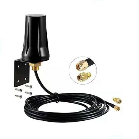 Memkey – Antenne 4G LTE extérieure 5 dBi – Connecteur SMA Mâle – Longueur de câble 3m – Étanche pour routeurs et caméras de surveillance