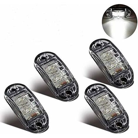 Feux De Position Latéraux Pour Voiture, 8PCS 12V/24V LED Lampe De Signalisation Universelle Pour Camion Remorque Van Caravane Camion Blanc 69657482