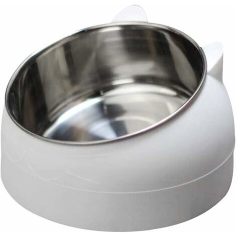 Memkey – Gamelle en acier inoxydable pour chat – Design incliné 15° – Capacité 200 ML – Base antidérapante pour confort d'alimentation