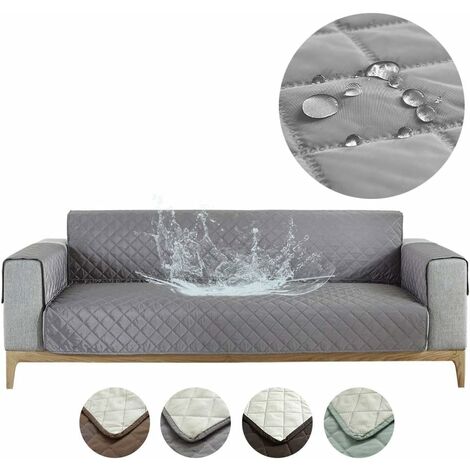 Memkey – Housse de canapé imperméable 2 places – Bâche matelassée en polyester – Antidérapante avec support en caoutchouc – Lavable en machine