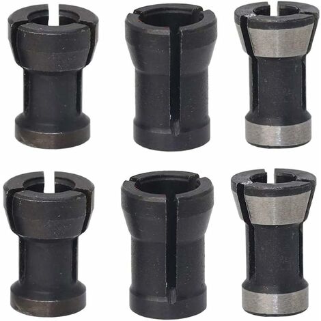 Memkey – Kit de 6 pinces de serrage HSS pour défonceuse – Tailles 6/6.35/8mm – Acier rapide pour travaux de menuiserie – Serrage stable et efficace