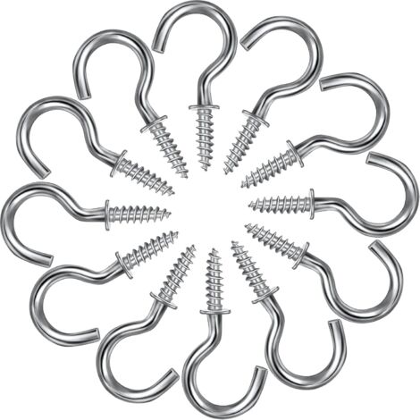 Memkey – Lot de 120 crochets à vis en métal 20mm – Acier nickelé résistant à la rouille – Installation rapide dans bois – Pour tasses et porte-clés