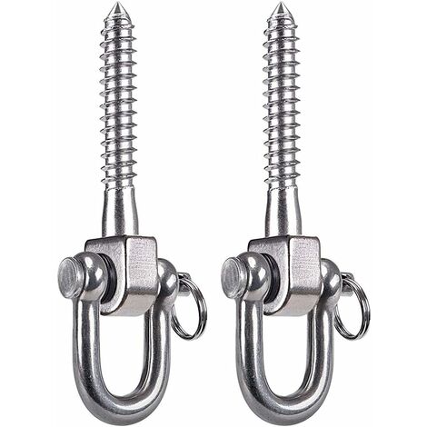 Memkey – Lot de 2 crochets de balançoire 180° en acier inoxydable SUS304 – Capacité 800 kg – Pour poutres en bois et chevrons – Installation rapide