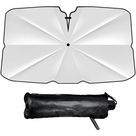Memkey – Parapluie pare-soleil pliable pour pare-brise de voiture – Matériau peptidique – 360° réglable – Compatible avec la plupart des vitres