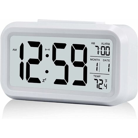 Memkey – Réveil lumineux enfant – Grand écran LED – Affichage heure, date, température – Fonction Snooze – Alimentation à pile
