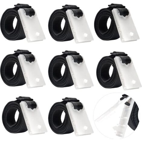 Memkey – Sangles de fixation pour couverture de piscine – Kit de 8 sangles en nylon et plastique – Ajustement facile pour rouleaux solaires
