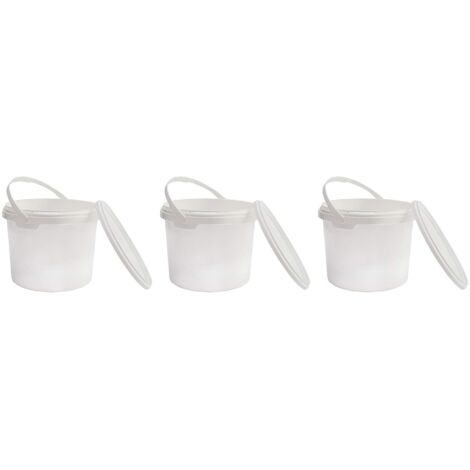 Memkey – Seau en plastique alimentaire 1L x 3 pièces – Couvercle hermétique – 100% recyclables – Résistant aux chocs et étanche