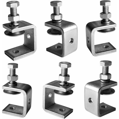 Memkey – Serre-joints en C 6 pièces en acier inoxydable 304 – Ouverture 30 mm – Plage de serrage 16-25 mm – Pour menuiserie et soudage