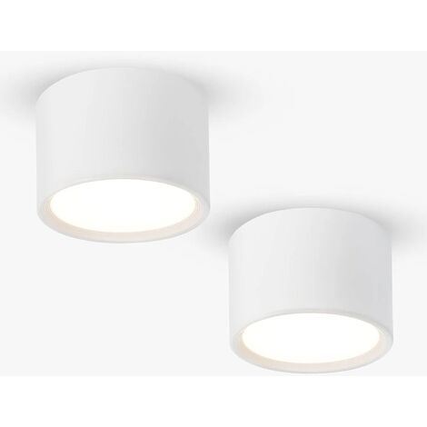 Memkey – Spot plafond LED blanc chaud 3000K 12W – Lot de 2 – Luminaire Ø140mm pour salon, cuisine, chambre – Aluminium résistant à l'usure