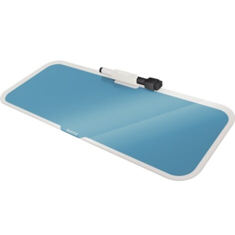 Memoboard Cosy 46,3 x 9 x 19,5 cm (B x H x T) inkl. 1 Stiftehalter 1 Marker mit Wischer Sicherheitsglas blau