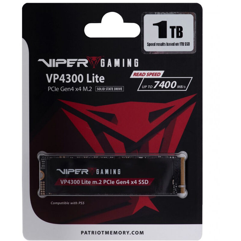 Patriot - Memory Viper VP4300 Lite 1 to ssd M.2 PCIe Gen4 x4 Compatible avec PS5 (VP4300L1TBM28H)