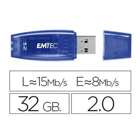 GENÉRICA Memoria usb emtec flash c410 32 gb 2.0 azul