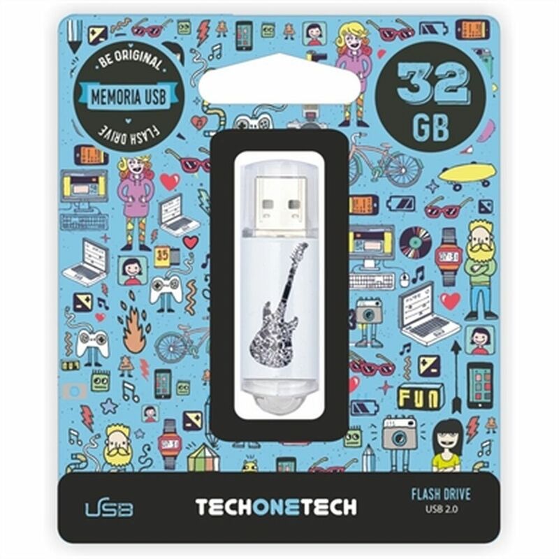 

Memoria USB Crazy Black Guitar TEC4006-32 32 GB - Tech One Tech