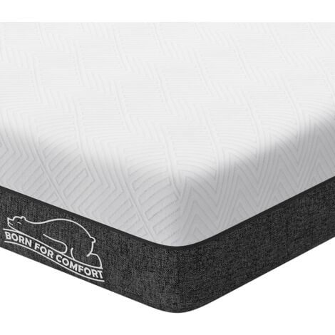 RATTANTREE Memory Foam Mattress Skin-friendly Soft Fabric Mattresses with Breathable Cover 2 Layers, 4FT6 Double (135x190x20cm)