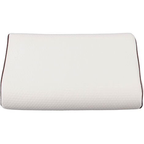 Memory Pillow for Pain Relief High Density Slow Rebound Wavy Cervical Neck Support Pillow for Side Back Stomach Sleeper White Coffee Color Border 8 to 10cm/3.1 to 3.9in Height