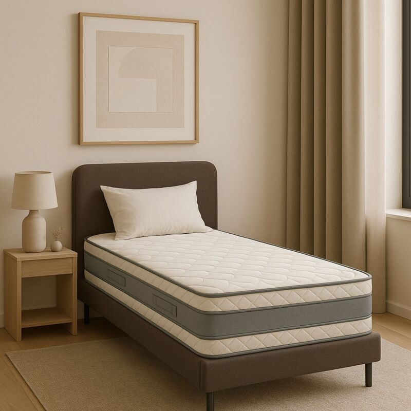 Nuits D'or - MemoryDeluxe Matelas 90x190 Contact Mémoire de Forme - Hauteur 21 Cm - Soutien Trés Ferme -