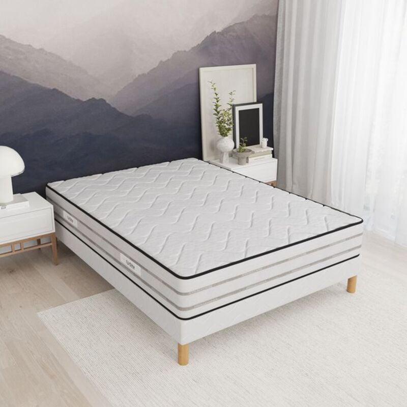 Elite Mattress - Ensemble 160x200 memoryfoam Sommier + Matelas Hauteur 25cm