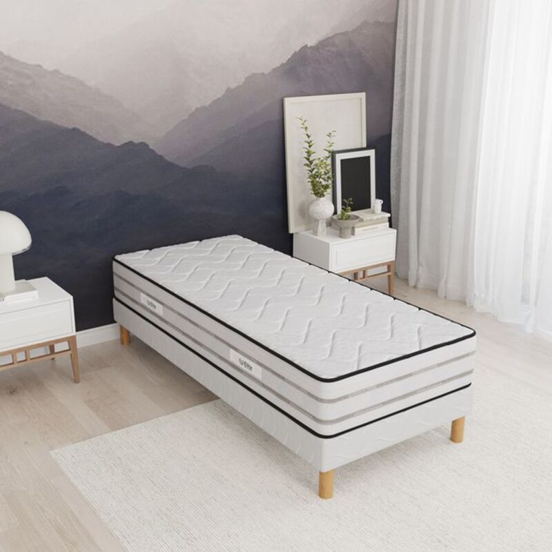 Elite Mattress - Ensemble 90x190 memoryfoam Sommier + Matelas Hauteur 25cm