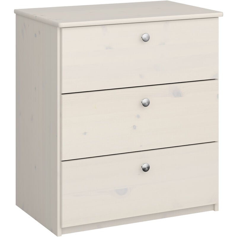 Memphis Chest of Drawers 3 Drawers, White Washed